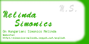 melinda simonics business card